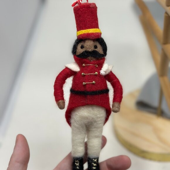 Felt Nutcracker Soldier Christmas Ornament – Red Uniform | Whimsical Holiday - Picture 10 of 13